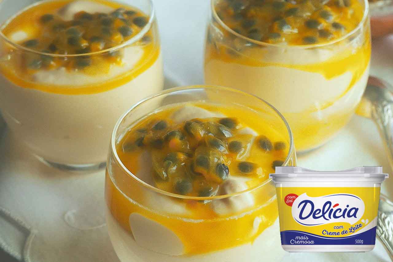 Arroz Doce Cremoso de Maracujá com Margarina Delícia