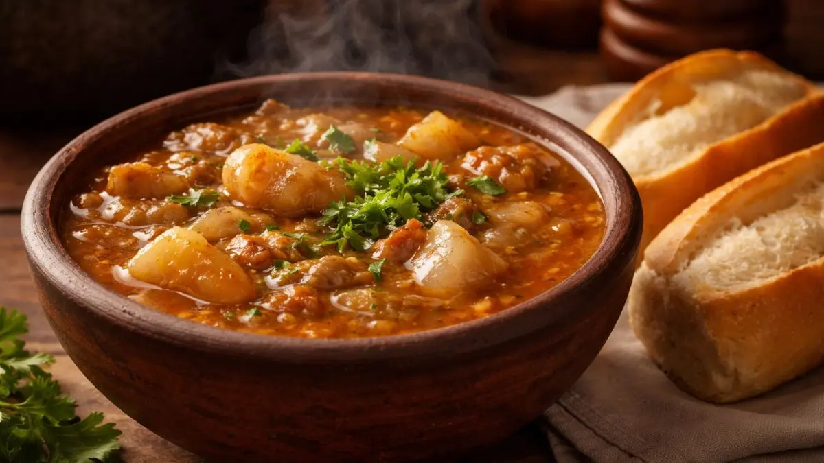Caldo de Mocotó com Mandioca e Ervas Frescas na Panela de Pressão