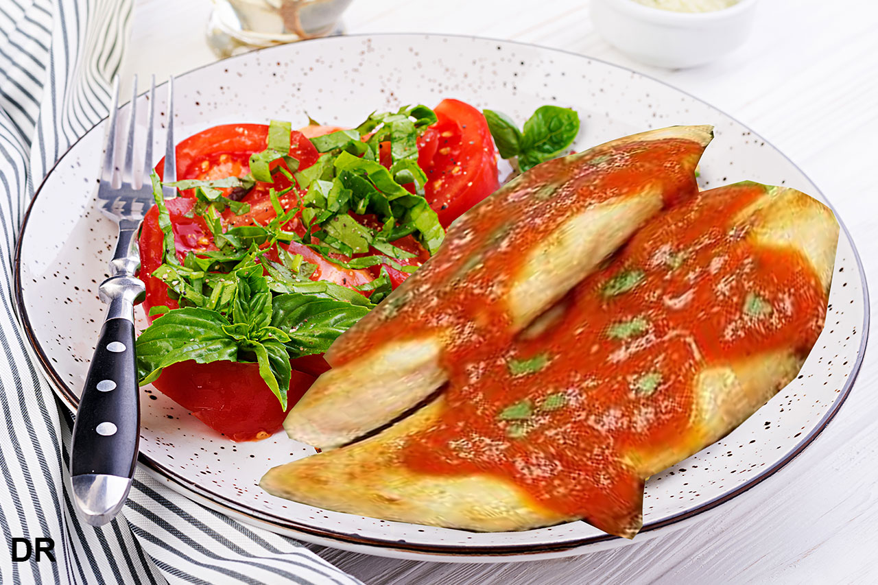 Filé de frango com tomate e manjericão